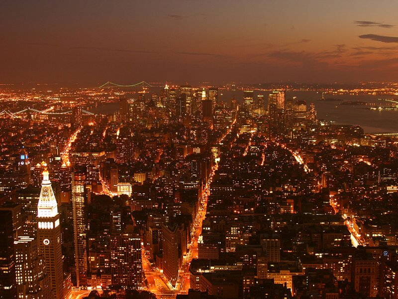 New York City at dusk