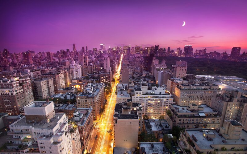 New York City at dusk