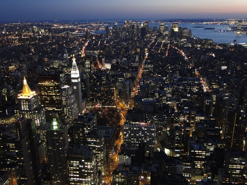 New York City at dusk