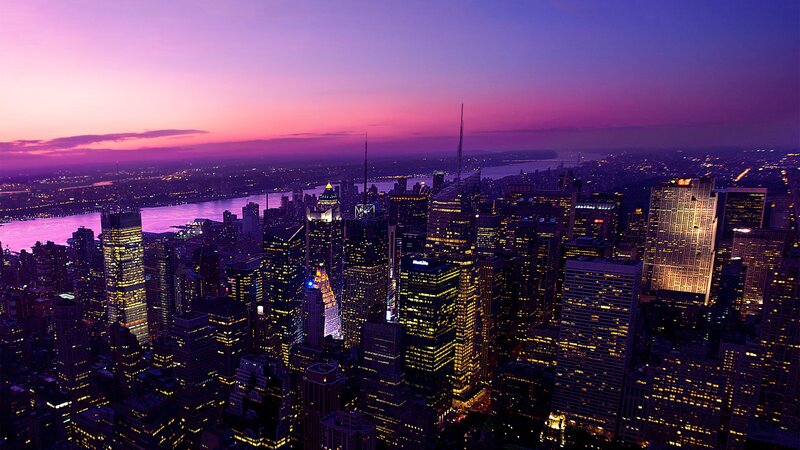 New York City at dusk
