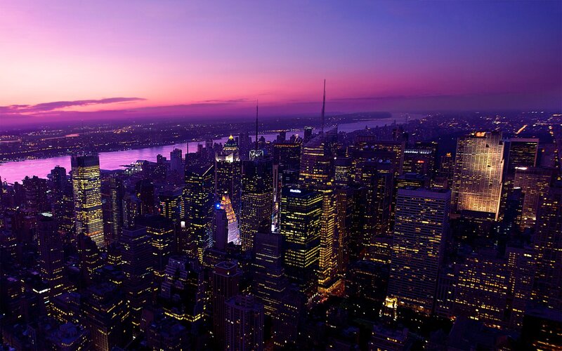 New York City at dusk