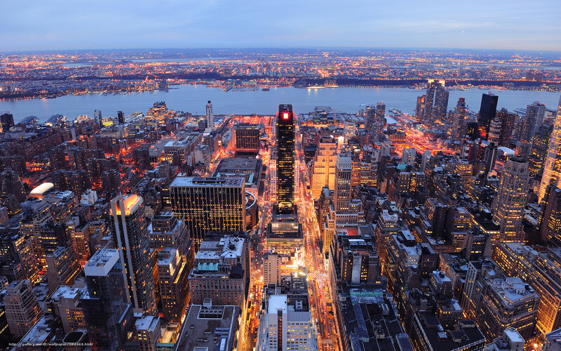 New York City at dusk