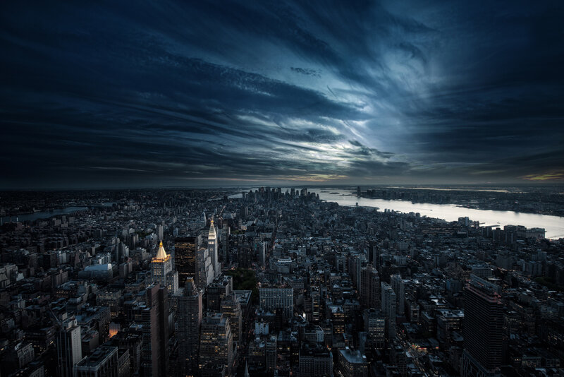 New York City at dusk