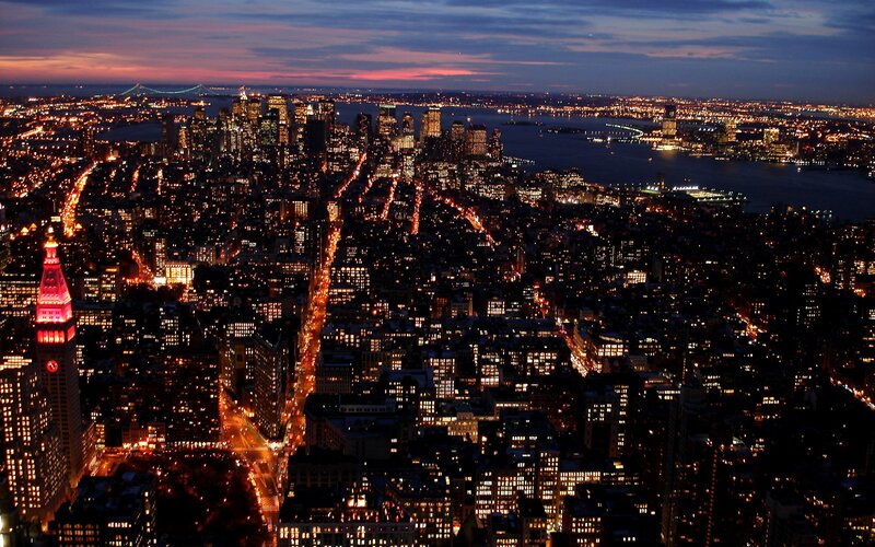 New York City at dusk