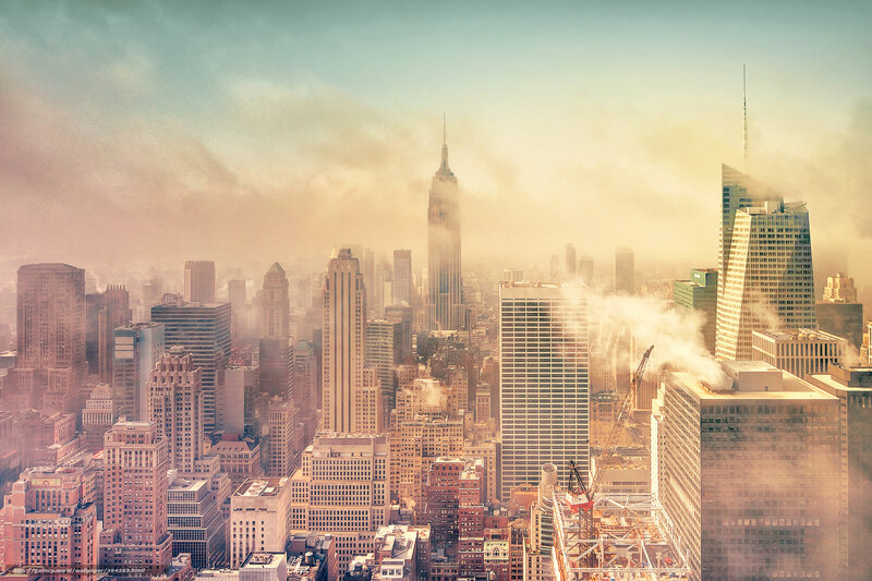 New York City skyline at dawn
