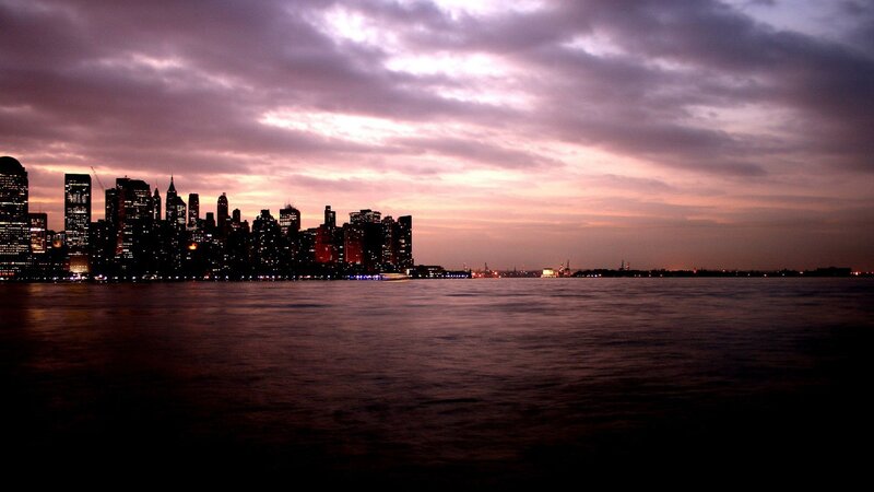 New York City skyline at dusk