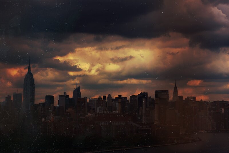 New York City skyline at dusk