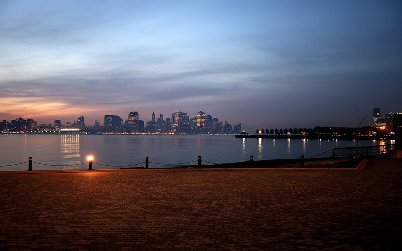 New York City skyline at dusk