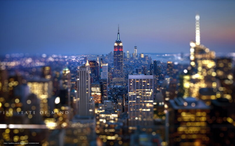 New York City skyline at dusk