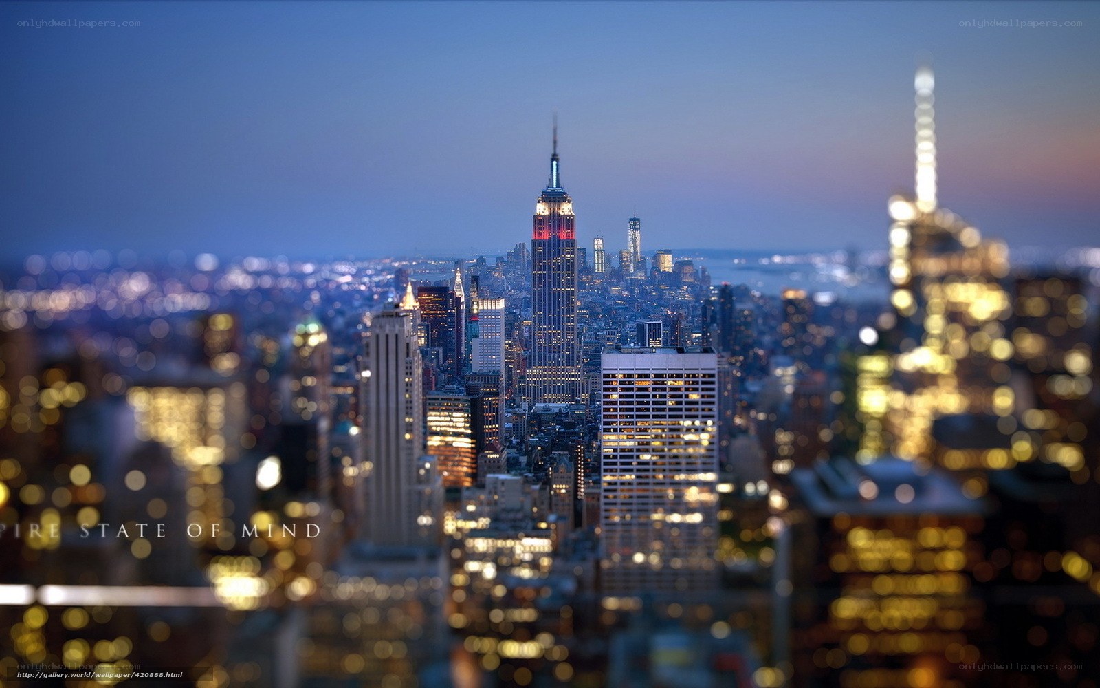 New York City skyline at dusk