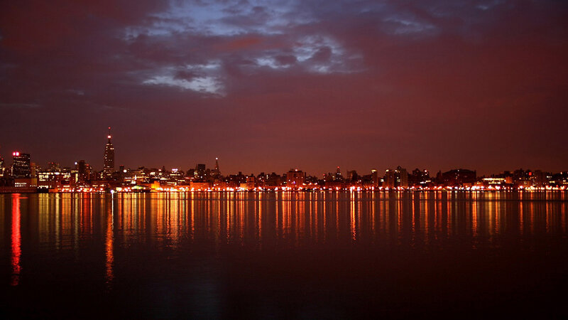 New York City skyline at dusk