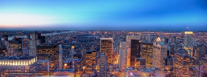 New York City skyline at dusk