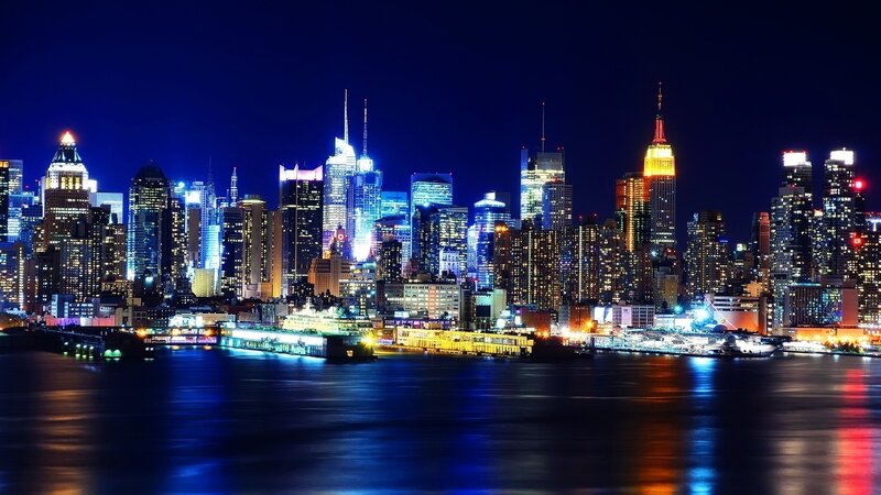 New York City skyline at night