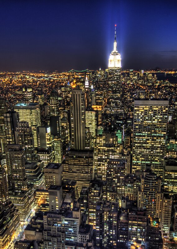 New York City skyline at night