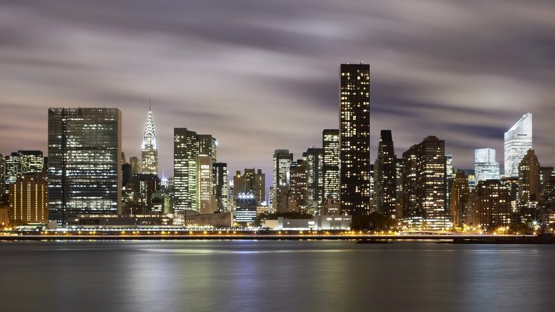 New York City skyline at night