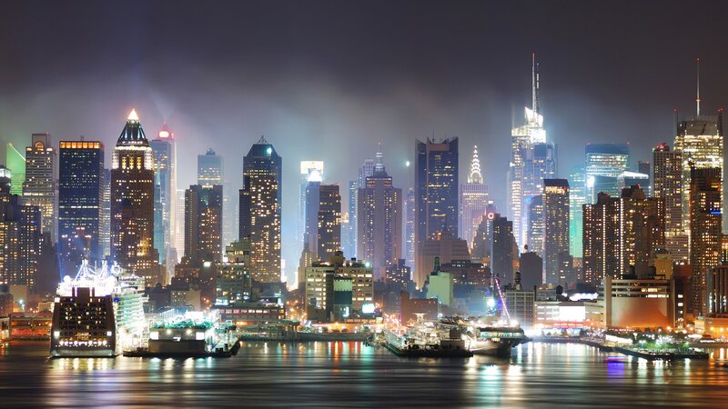 New York City skyline at night