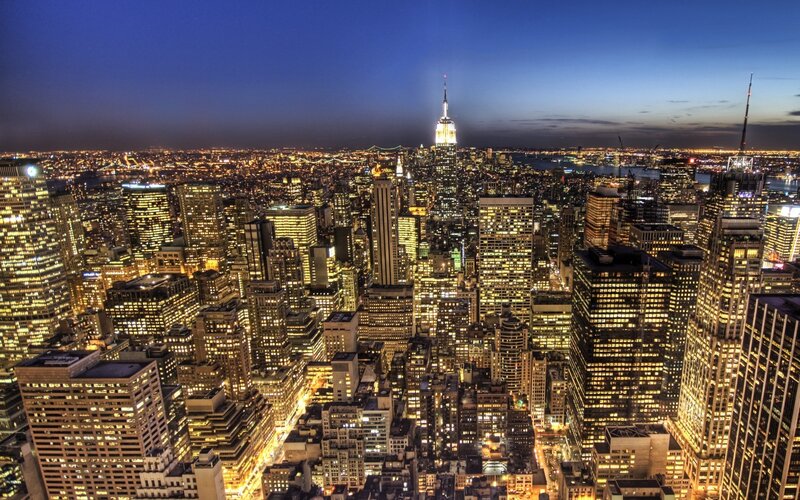 New York City skyline at night
