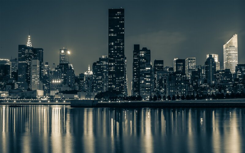New York City skyline at night
