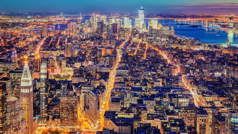 New York City skyline at night