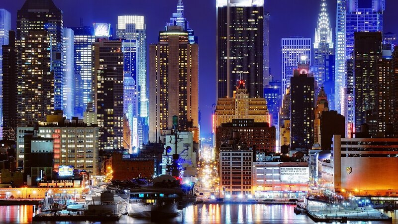 New York City skyline at night