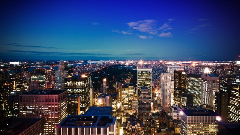 New York City skyline at night