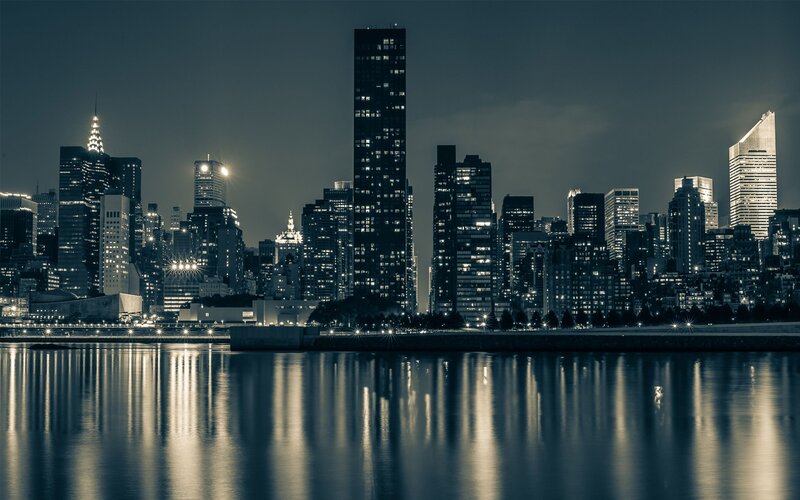 New York City skyline at night