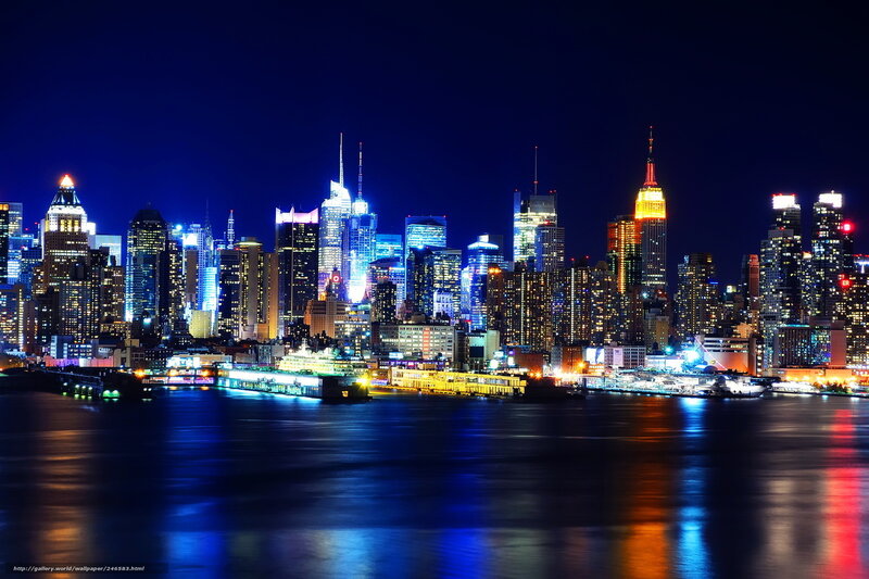 New York City skyline at night