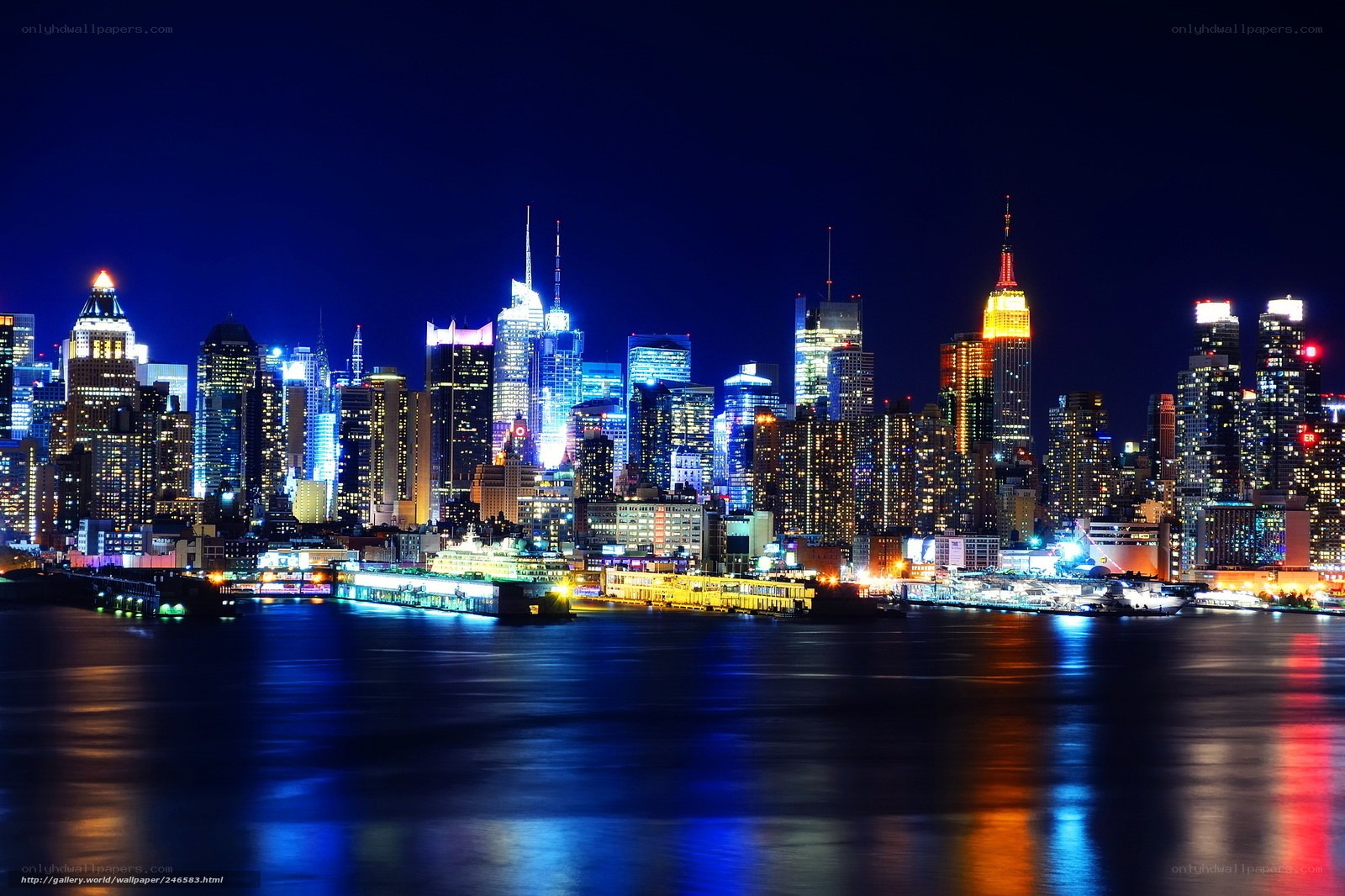 New York City skyline at night