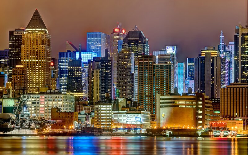 New York City skyline at night