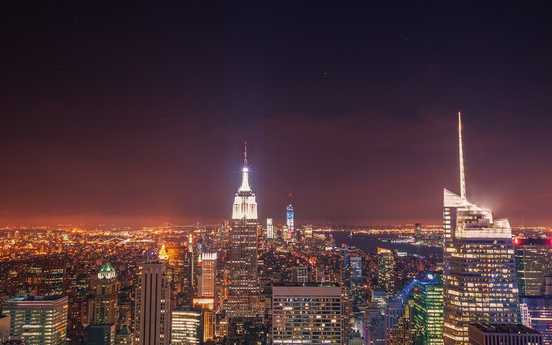 New York City skyline at night
