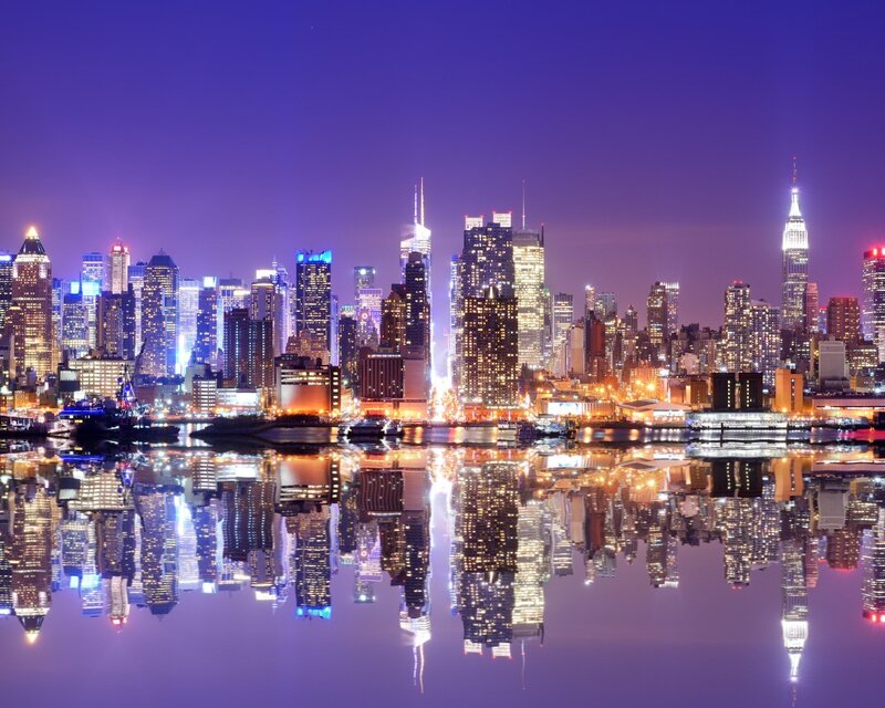 New York City skyline at night