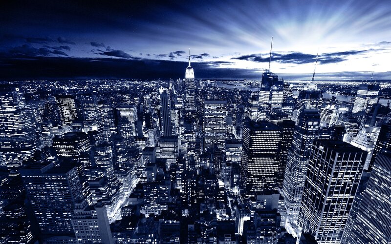 New York City skyline at night