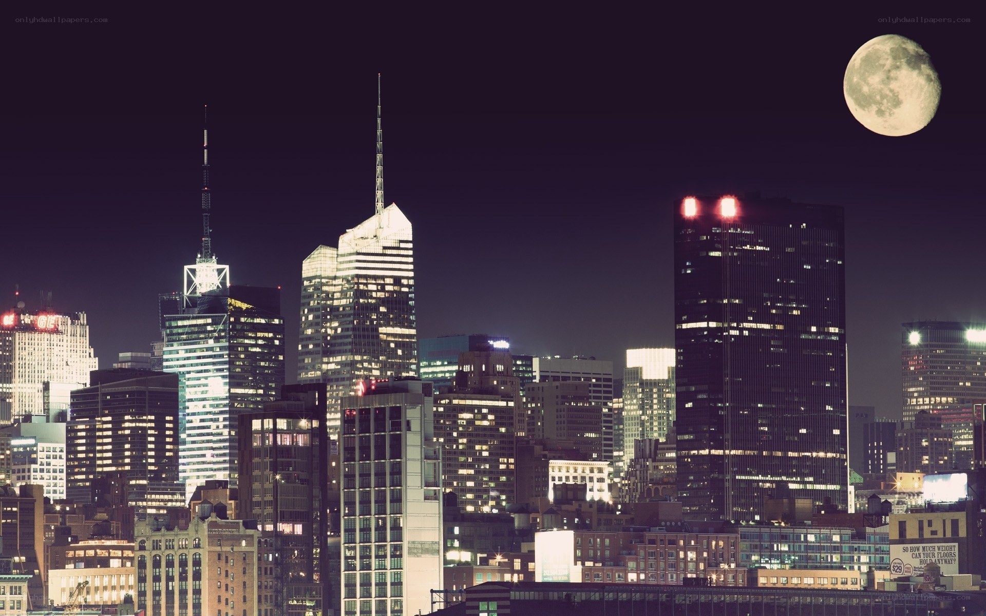 New York City skyline at night