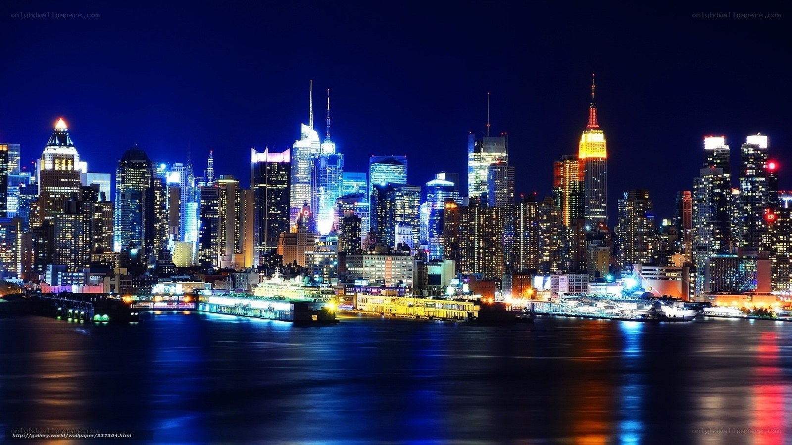 New York City skyline at night
