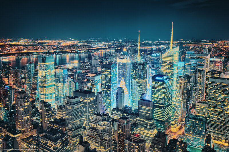 New York City skyline at night