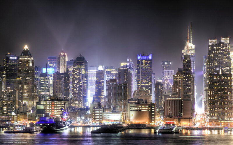 New York City skyline at night