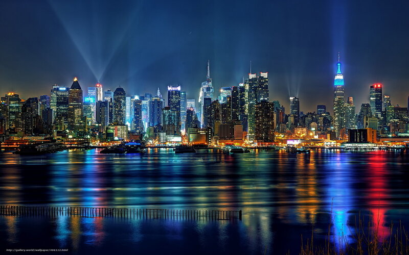 New York City skyline at night