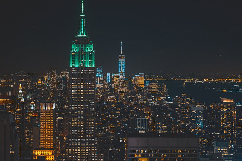 New York City skyline at night