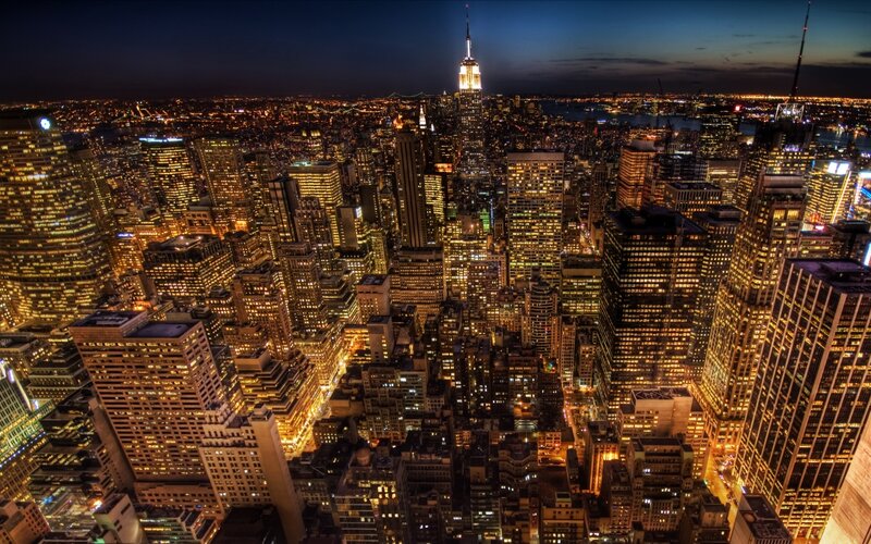 New York City skyline at night
