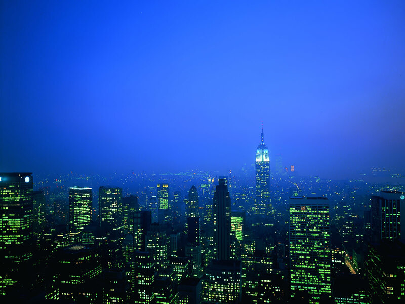 New York City skyline at night