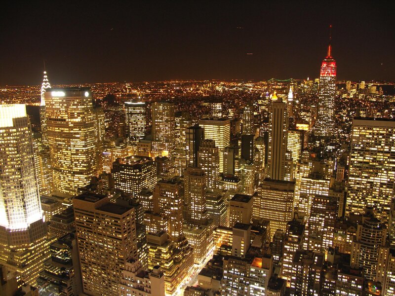 New York City skyline at night