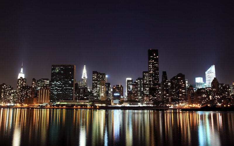 New York City skyline at night