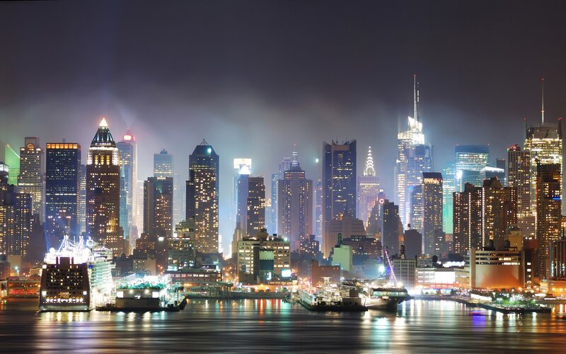 New York City skyline at night