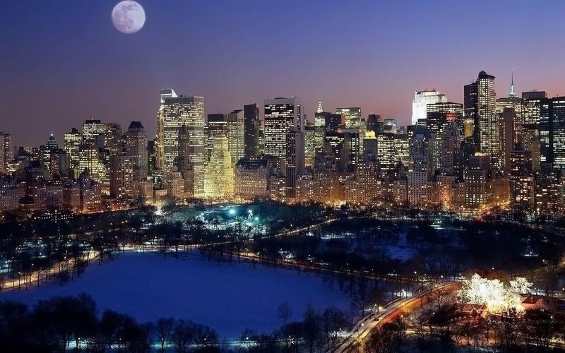 New York City skyline at night