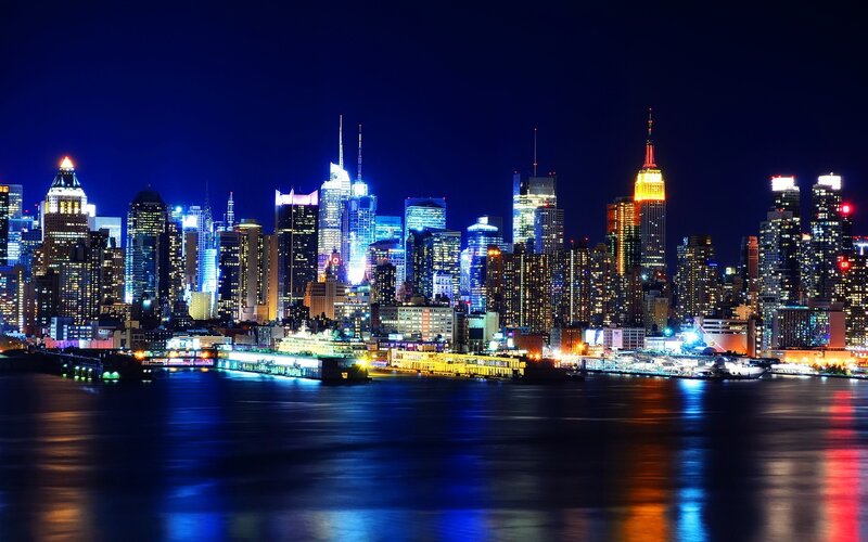 New York City skyline at night