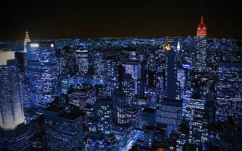 New York City skyline at night