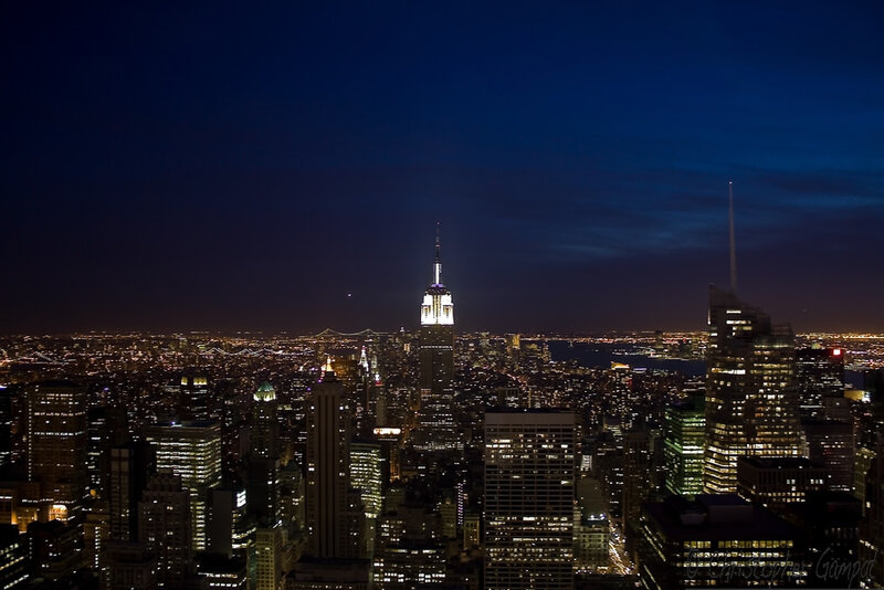 New York City skyline at night