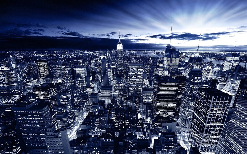 New York City skyline at night