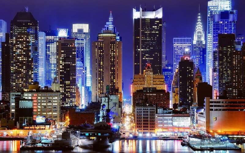 New York City skyline at night