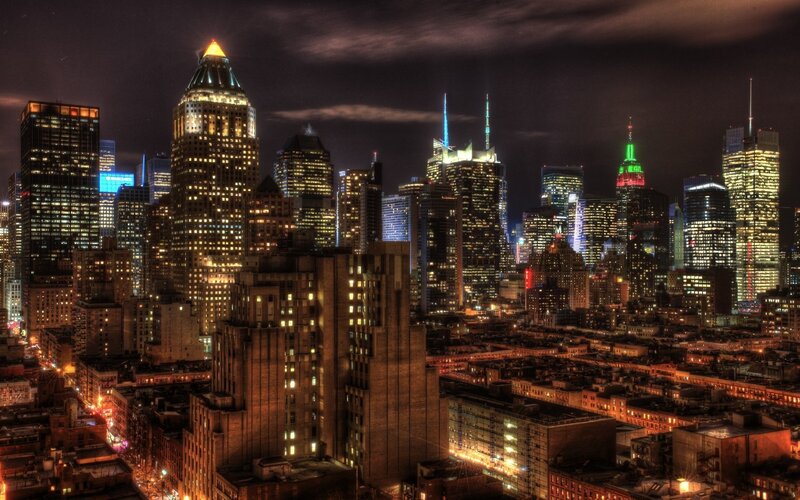 New York City skyline at night